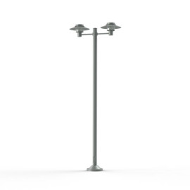 Lampadaire Kerlouan 2 lumières Gris métal