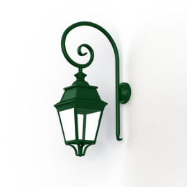 Applique murale Avenue 3 potence arrondie Vert sapin