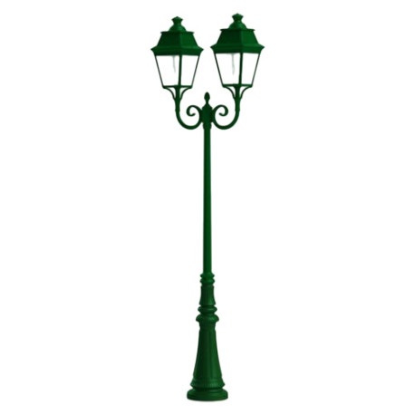 Lampadaire 2 lumières Avenue 3 Vert sapin Roger Pradier