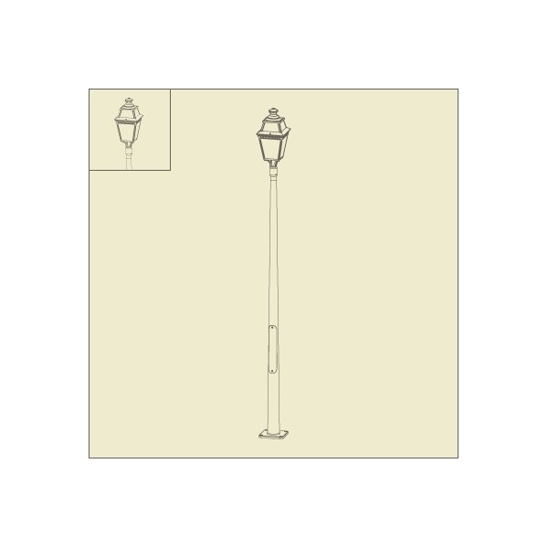 Lampadaire Avenue 3 3m62 Noir Roger Pradier