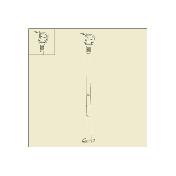 Lampadaire OL 3 243cm Blanc Roger Pradier