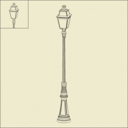 Lampadaire Place des Vosges 3 2m71 Noir