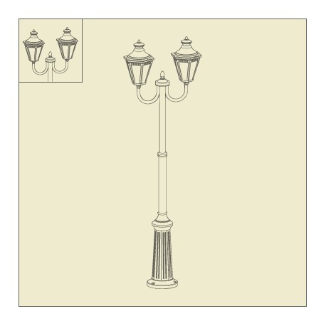 Lampadaire tÃ©lescopique 2 lumiÃ¨res Victoria Blanc Roger Pradier