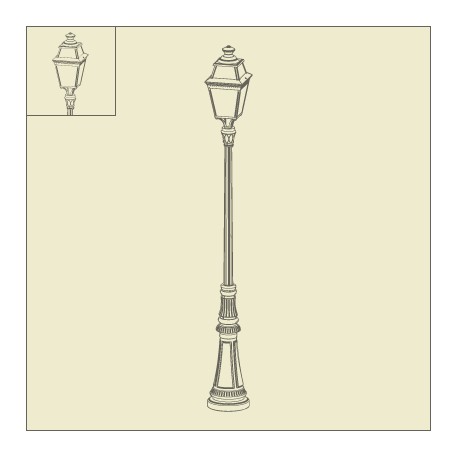 Lampadaire Avenue 3 2m71 Vert de gris Roger Pradier