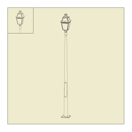 Lampadaire Avenue 3 3m42 Vert anglais Roger Pradier