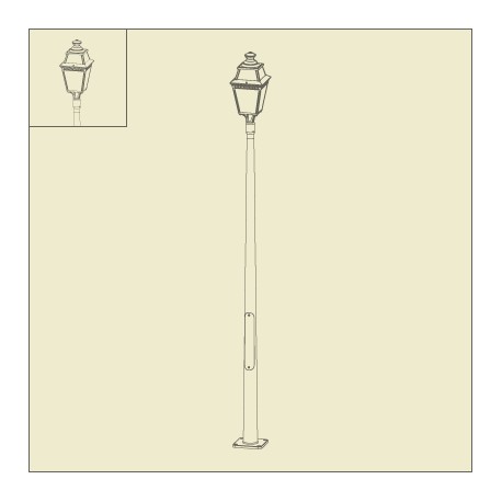 Lampadaire Avenue 3 3m62 Vert anglais Roger Pradier