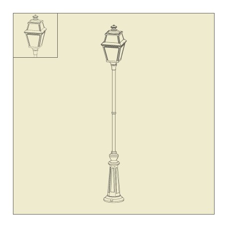 Lampadaire Avenue 2 2m05 Vert de gris Roger Pradier