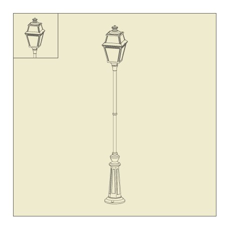 Lampadaire Place des Vosges 2 Rouille Roger Pradier