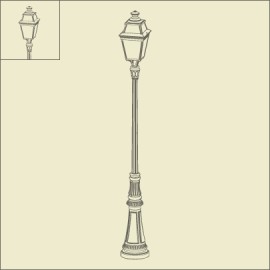 Lampadaire Place des Vosges 3 2m71 Blanc