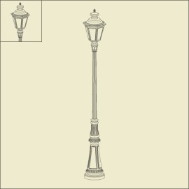 Lampadaire Louis XIII 2m49 Noir