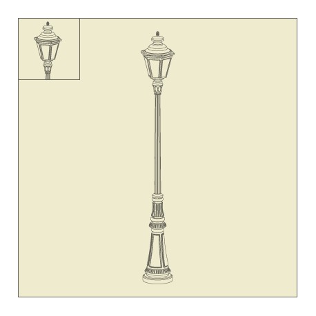 Lampadaire Louis XIII 2m49 Rouille Roger Pradier