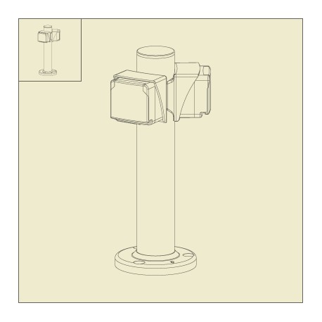 Borne 2 Prises BornÃ©o 37cm Vert anglais Roger Pradier