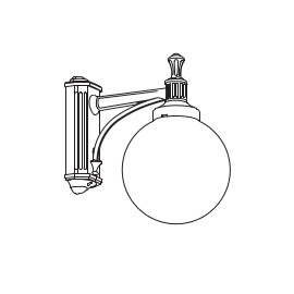 Applique murale descendante Boule 200 Noire