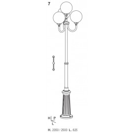 Lampadaire tÃ©lescopique Boule 250 Noir