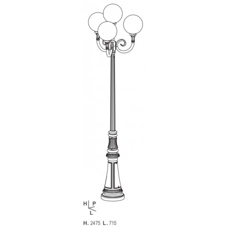 Lampadaire Boule 250 Vert de gris Roger Pradier