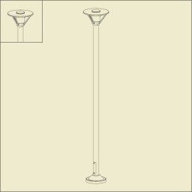 Lampadaire Bermude 1 lumiÃ¨re Bleu