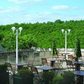 Lampadaire Dakota Ã  potence courbÃ©e Blanc