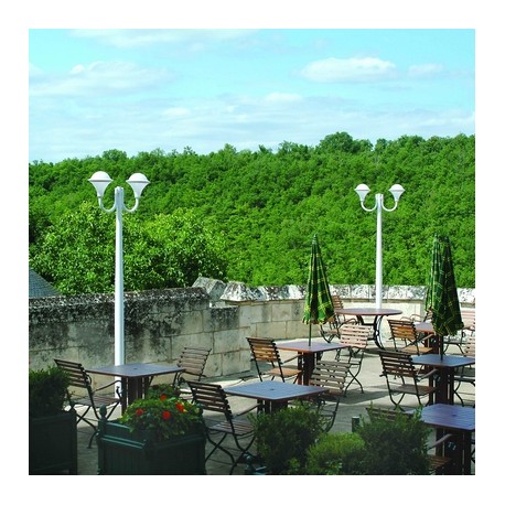 Lampadaire Dakota Ã  potence courbÃ©e Blanc Roger Pradier