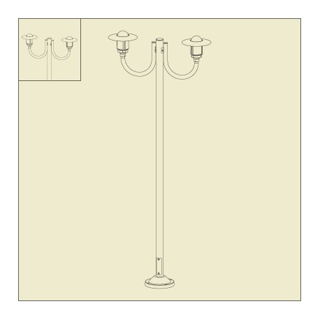 Lampadaire Newpark potence rustique Bordeaux Roger Pradier