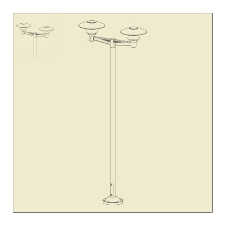 Lampadaire Stratos 2 lumiÃ¨res Gris ardoise Roger Pradier