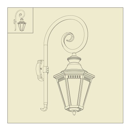 Applique murale à potence Victoria Patine dorée Roger Pradier