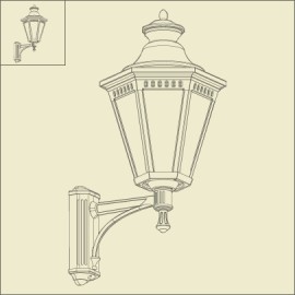 Applique murale montante Victoria Patine dorée