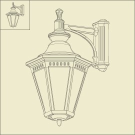 Applique murale descendante Victoria Patine dorée