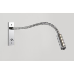 Applique murale tête de lit LED Leo chrome avec interrupteur