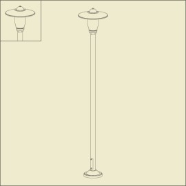 Lampadaire Bristol 1 2m35 Vert anglais