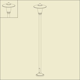 Lampadaire Bristol 1 2m35 Vert anglais