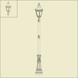 Lampadaire Citadelle Vert de gris 4m18