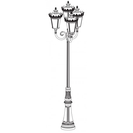 Lampadaire Louvre 4 lumiÃ¨res Patine dorÃ©e Roger Pradier