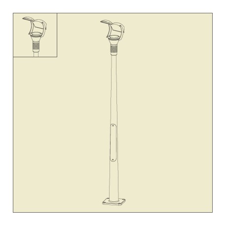 Lampadaire OL 3 243cm Gris métal Roger Pradier