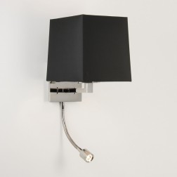 Applique murale Azumi nickel poli avec liseuse LED